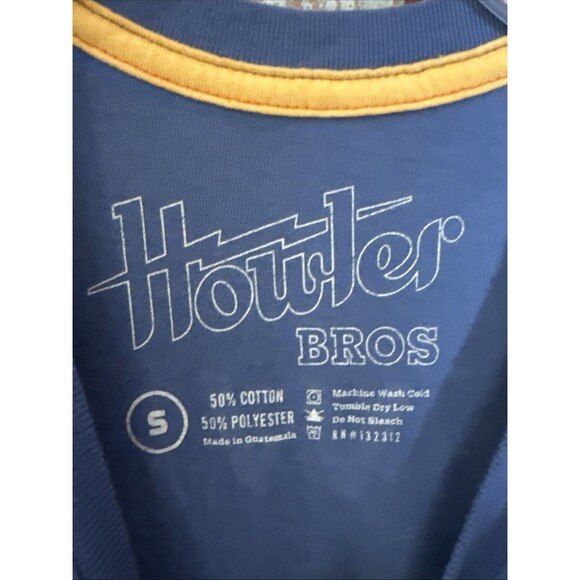 Howler Bros Men's Small Pocket T Shirt  Blue Graphic Print Double Side - Picture 4 of 5